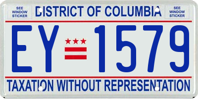 DC license plate EY1579