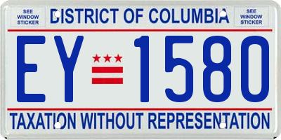 DC license plate EY1580