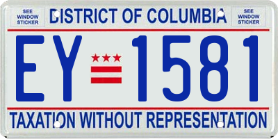 DC license plate EY1581