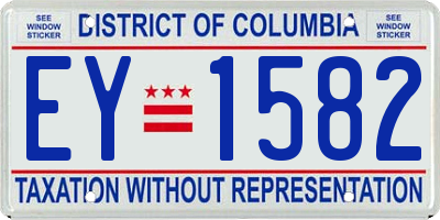 DC license plate EY1582