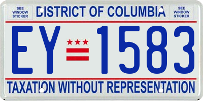 DC license plate EY1583