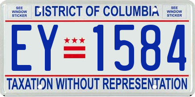 DC license plate EY1584