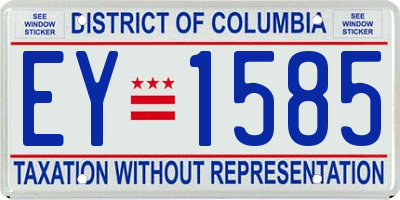 DC license plate EY1585