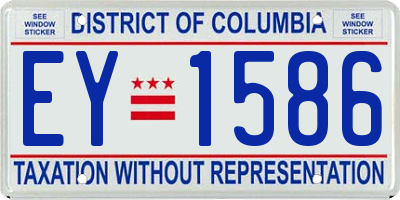 DC license plate EY1586