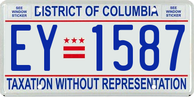 DC license plate EY1587