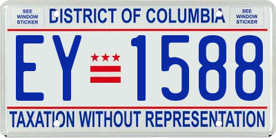 DC license plate EY1588