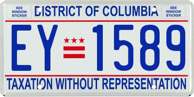 DC license plate EY1589