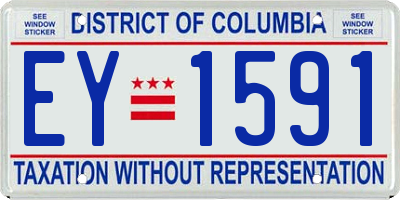 DC license plate EY1591