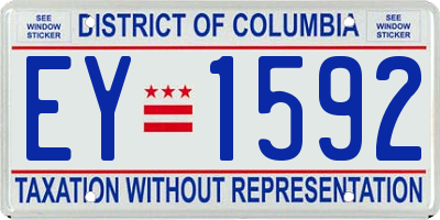 DC license plate EY1592