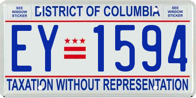 DC license plate EY1594