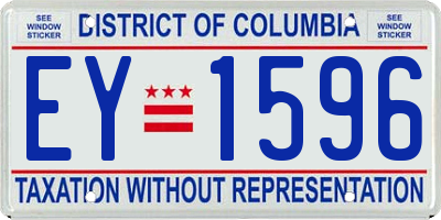 DC license plate EY1596