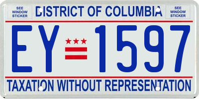 DC license plate EY1597