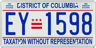 DC license plate EY1598