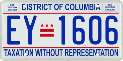 DC license plate EY1606