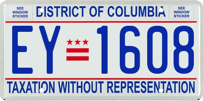 DC license plate EY1608