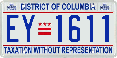 DC license plate EY1611