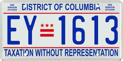 DC license plate EY1613