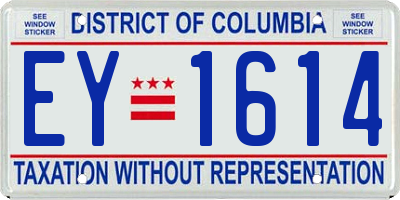 DC license plate EY1614