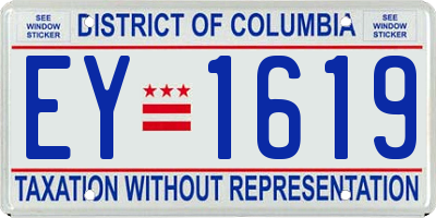 DC license plate EY1619