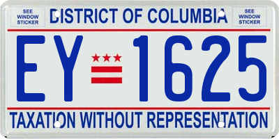 DC license plate EY1625