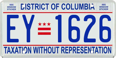 DC license plate EY1626