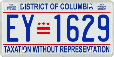 DC license plate EY1629