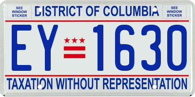 DC license plate EY1630