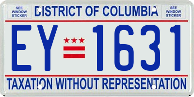 DC license plate EY1631