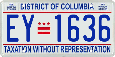 DC license plate EY1636