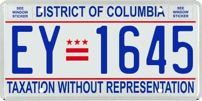 DC license plate EY1645