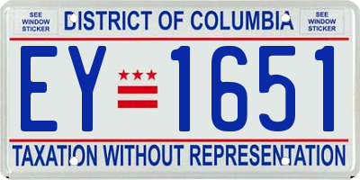 DC license plate EY1651