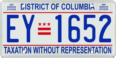DC license plate EY1652