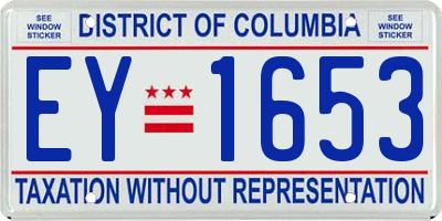 DC license plate EY1653