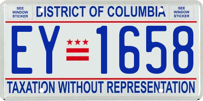 DC license plate EY1658