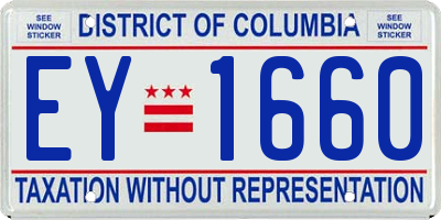 DC license plate EY1660