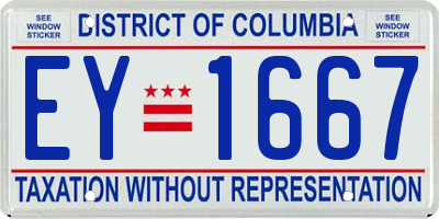 DC license plate EY1667