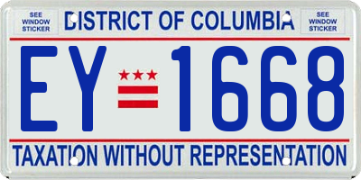 DC license plate EY1668