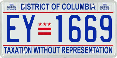 DC license plate EY1669