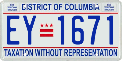 DC license plate EY1671