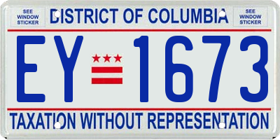 DC license plate EY1673