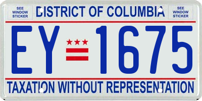 DC license plate EY1675
