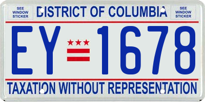 DC license plate EY1678