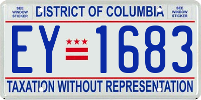 DC license plate EY1683