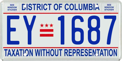 DC license plate EY1687