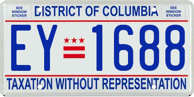 DC license plate EY1688