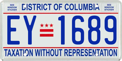 DC license plate EY1689