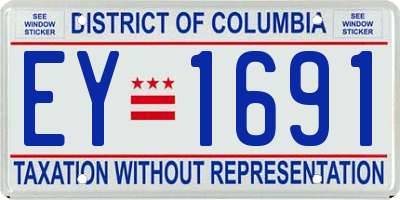 DC license plate EY1691