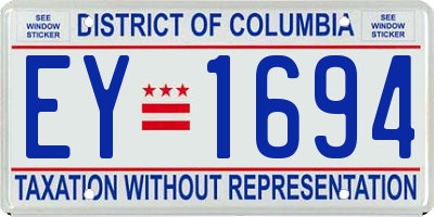 DC license plate EY1694