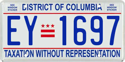 DC license plate EY1697