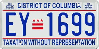 DC license plate EY1699